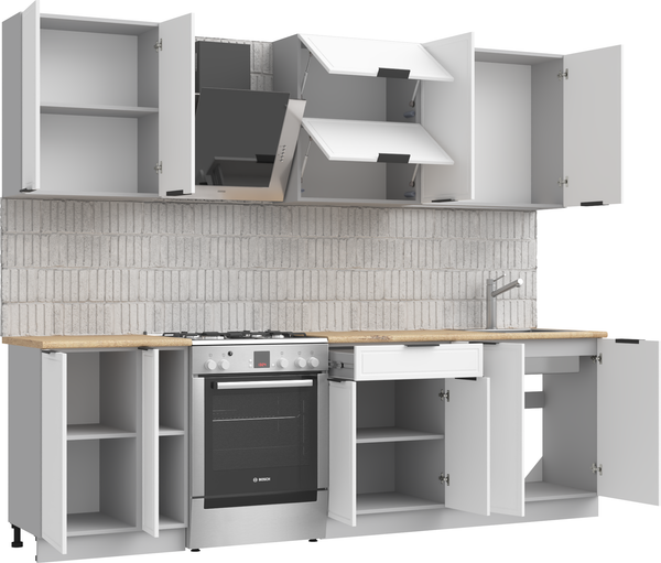 Изображение товара Кухонный гарнитур Arvento Флок-плюс 2м (белый)