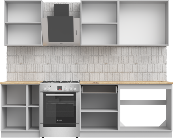 Изображение товара Кухонный гарнитур Arvento Флок-плюс 2м (белый)