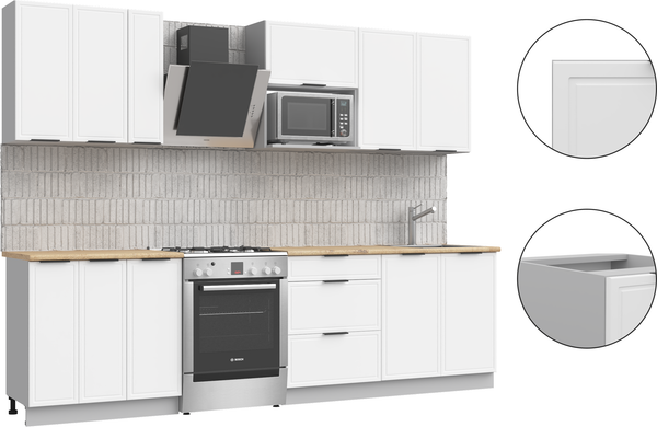 Изображение товара Кухонный гарнитур Arvento Флок-плюс 2.2м (белый)