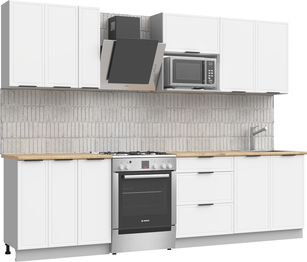 Изображение товара Кухонный гарнитур Arvento Флок-плюс 2.2м (белый)