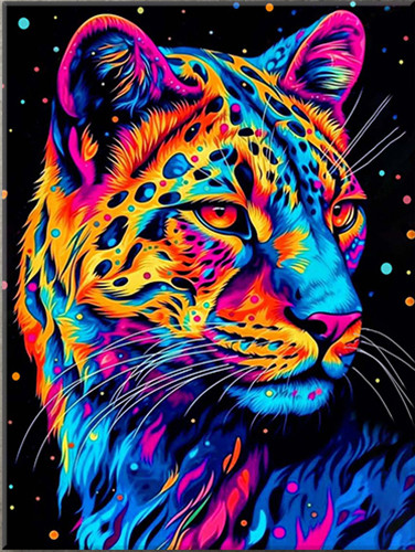 Изображение товара Картина по номерам Флюид Радужный леопард 40x50 / BHR0590