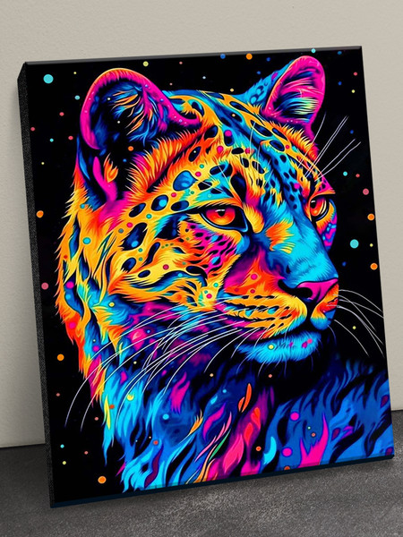 Изображение товара Картина по номерам Флюид Радужный леопард 40x50 / BHR0590