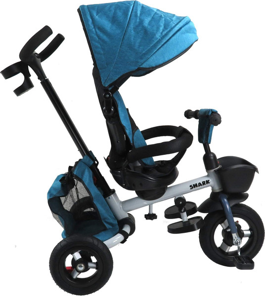 Изображение товара Трехколесный велосипед с ручкой Maxiscoo Shark 2023 / MSC-TCL2303BL (синий, разобранный, в коробке)