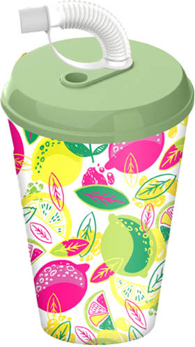 Изображение товара Стакан Homver Пикник 2231125 (с крышкой и трубочкой)