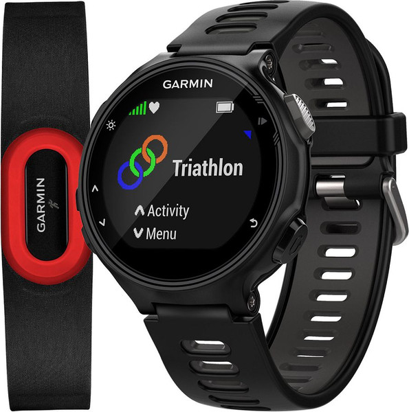 Изображение товара Ремешок для умных часов Rumi Силиконовый для Garmin Forerunner 220/230/235/620/630/735 (черный/серый)