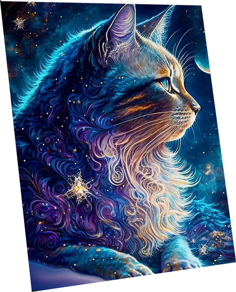 Изображение товара Картина по номерам Флюид Космический кот 40x50 / SHR0538
