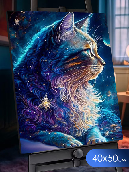Изображение товара Картина по номерам Флюид Космический кот 40x50 / SHR0538
