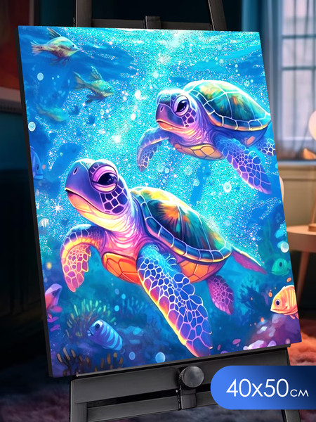 Изображение товара Картина по номерам Флюид Морские черепахи 40x50 / SHR0543