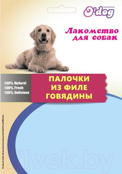 Изображение товара Лакомство для собак O'dog Палочки из филе говядины (45г)