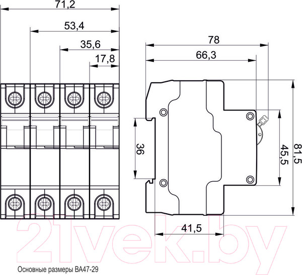 Изображение товара Выключатель автоматический Generica ВА 47-29 2Р 40А 4.5кА / MVA25-2-040-C