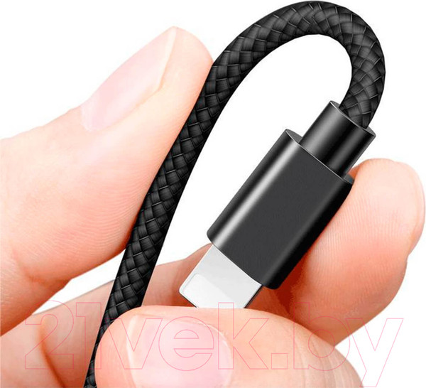 Изображение товара Кабель Baseus Cafule Lightning 2.4A / CALKLF-BG1 (1м, серый/черный)