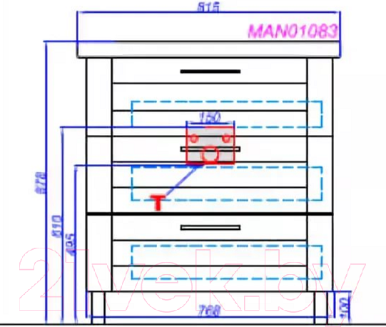 Изображение товара Тумба с умывальником Aqwella Manchester 80 / MAN01083