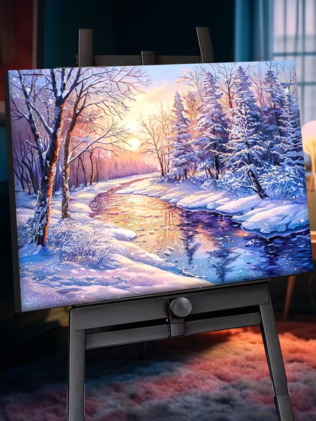 Изображение товара Картина по номерам Флюид Зимний рассвет 40x50 / SHR0586