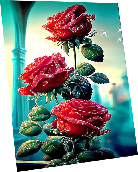 Изображение товара Картина по номерам Флюид Бордовые розы 40x50 / SHR0552