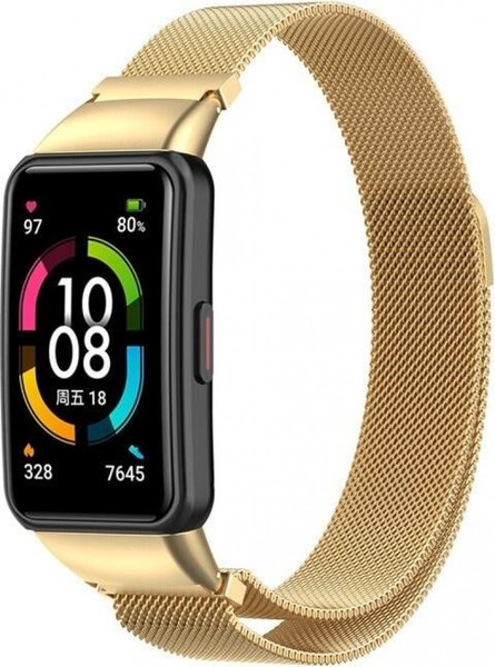 Изображение товара Ремешок для умных часов Rumi Milanese Loop для Huawei Band 6/Honor Band 6 (золотистый)