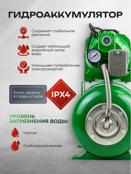 Изображение товара Поверхностный насос RockForce RF-AUTO-JET110S ALU (61176)