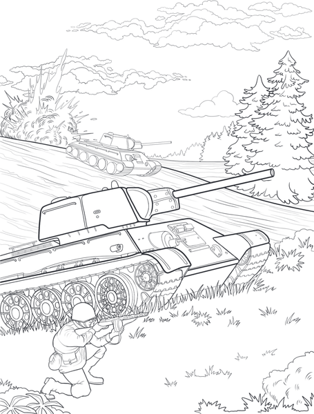 Изображение товара Раскраска-антистресс Бомбора Защитники Отечества. Армейская раскраска (9785041766528)