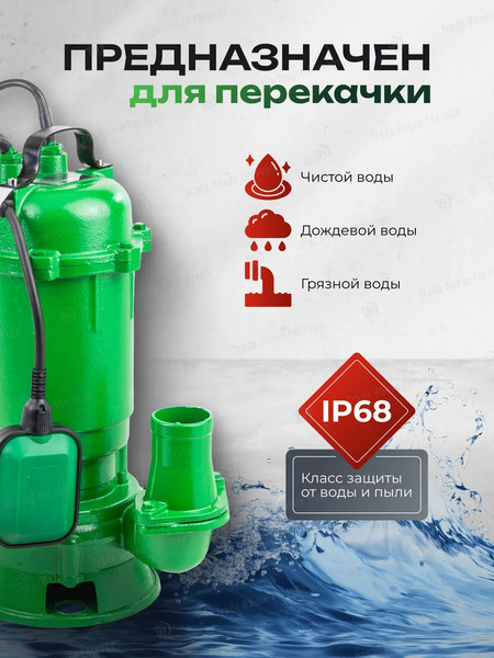 Изображение товара Фекальный насос RockForce RF-WQD Cutting Pump ALU (61216)