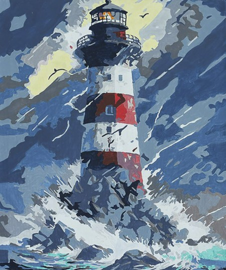 Изображение товара Картина по номерам Молли Морской маяк со светящейся краской 40х50 / FHR0577