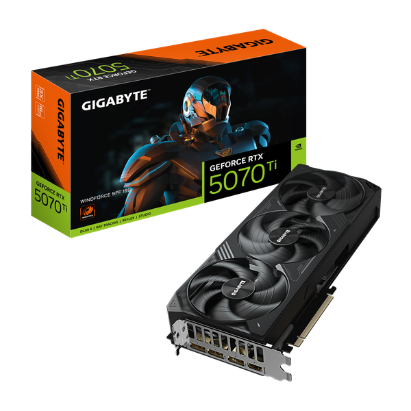 Изображение товара Видеокарта Gigabyte GeForce RTX 5070 Ti Windforce SFF 16G (GV-N507TWF3-16GD)