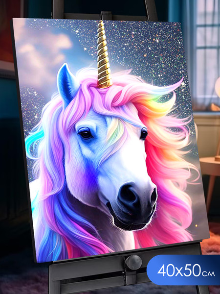 Изображение товара Картина по номерам Флюид Единорог 40x50 / SHR0557
