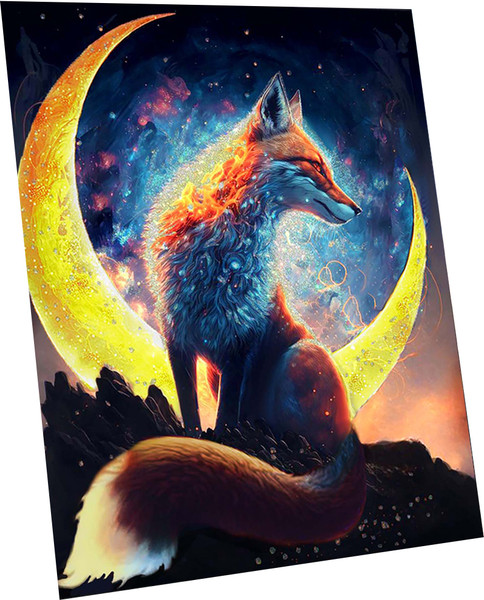 Изображение товара Картина по номерам Флюид Огненная лиса 40x50 / SHR0560
