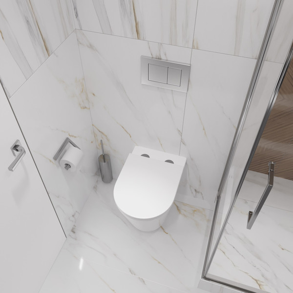 Изображение товара Унитаз подвесной с инсталляцией Lauter Longer 2110822 + GROHE Rapid SL 38721001 с кнопкой (овальная, хром)