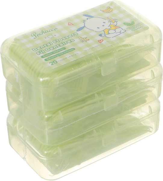 Изображение товара Зубная нить Miniso Pochacco Extra Fine со вкусом мяты 1100 (3x20шт)