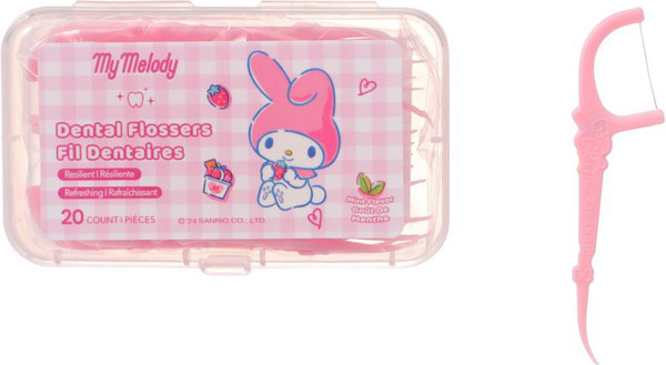 Изображение товара Зубная нить Miniso My Melody Extra Fine со вкусом мяты 1124 (3x20шт)