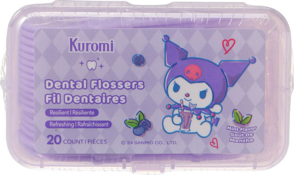 Изображение товара Зубная нить Miniso Kuromi Extra Fine со вкусом мяты 1094 (3x20шт)