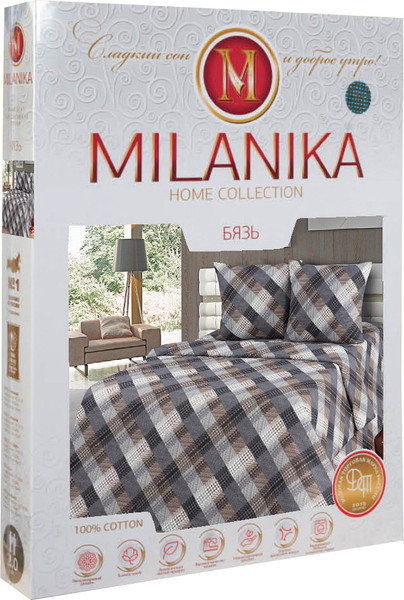 Изображение товара Комплект постельного белья Milanika Сторис Евро (бязь)