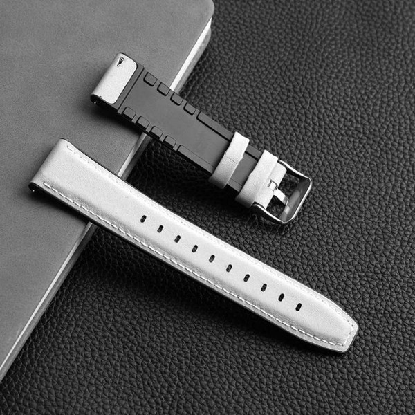 Изображение товара Ремешок для умных часов Rumi Comfort с силиконовой подкладкой 20мм (белый/черный)