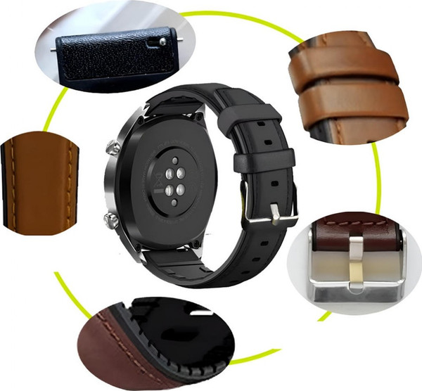 Изображение товара Ремешок для умных часов Rumi Comfort с силиконовой подкладкой 20мм (белый/черный)