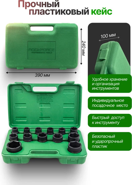 Изображение товара Набор головок слесарных RockForce RF-6131-5MPB (64 841)