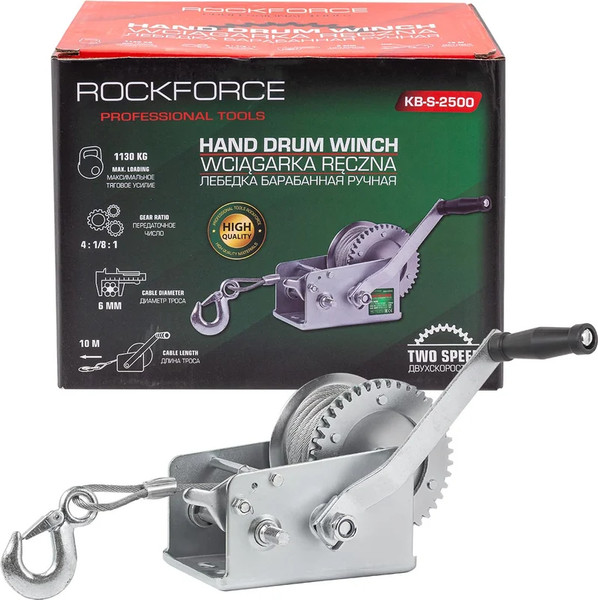 Изображение товара Лебедка ручная RockForce RF-KB-S-2500 (64948)