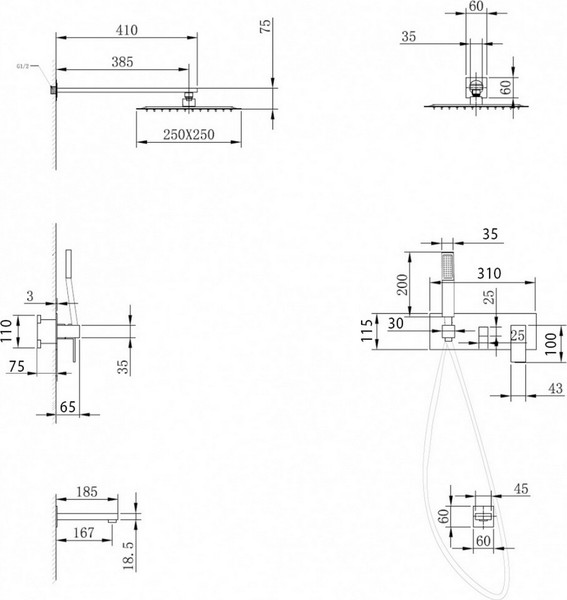 Изображение товара Душевая система со смесителем Abber Daheim AF8217SP