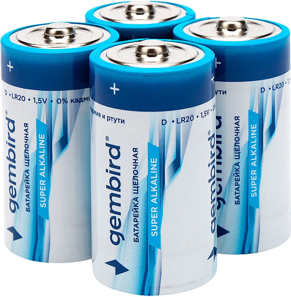 Изображение товара Комплект батареек Gembird GB-LR20-4B (4шт)
