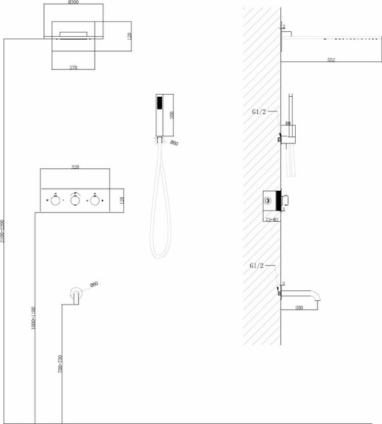Изображение товара Душевая система со смесителем Abber Wasser Kreis AF8150NG