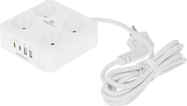 Изображение товара Сетевой фильтр Cablexpert PLT-4-C2U2-W-2