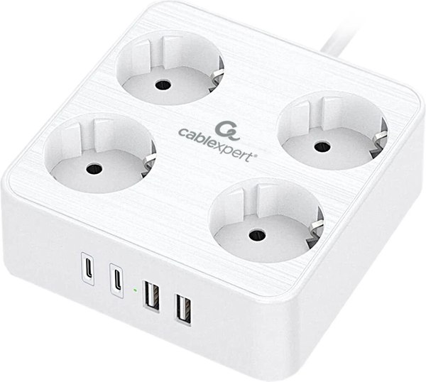 Изображение товара Сетевой фильтр Cablexpert PLT-4-C2U2-W-2