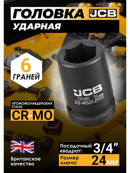 Изображение товара Головка слесарная JCB 46524 (61025)
