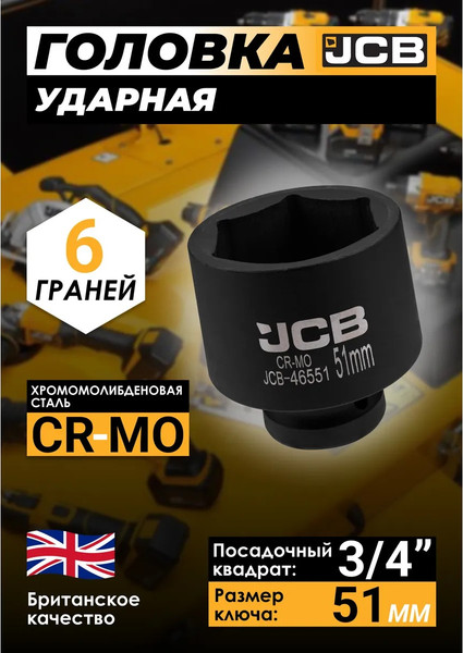 Изображение товара Головка слесарная JCB 46551 (61028)