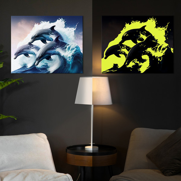 Изображение товара Картина по номерам Молли Дельфины в море 40x50 / FHR0570