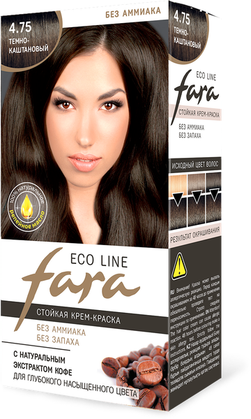 Изображение товара Крем-краска для волос Fara Eco Line тон 4.75 темно-каштановый (125г)