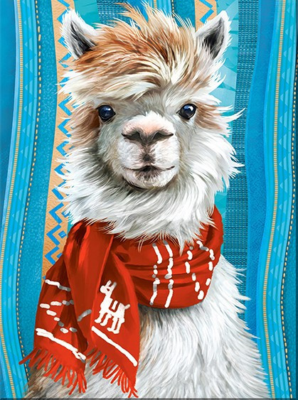 Изображение товара Картина по номерам Молли Лама в шарфе 40x50 / FHR0592