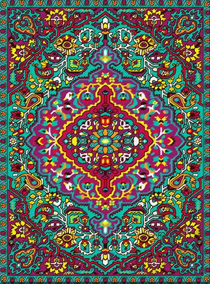 Изображение товара Картина по номерам Молли Восточный ковер 40x50 / FHR0614 (зеленый)