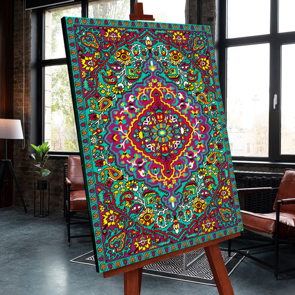 Изображение товара Картина по номерам Молли Восточный ковер 40x50 / FHR0614 (зеленый)