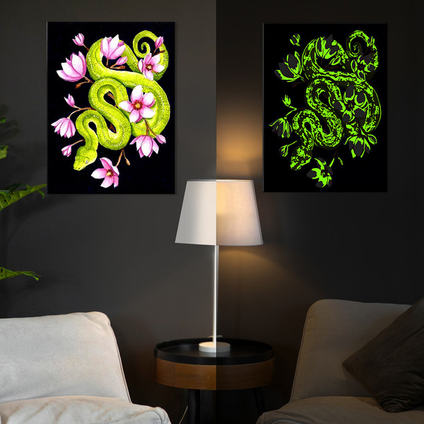 Изображение товара Картина по номерам Молли Питон в цветочном эдеме 40x50 / FHR0615