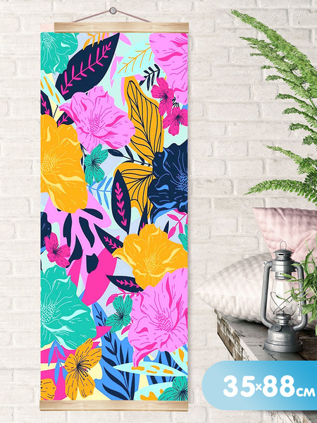 Изображение товара Картина по номерам Молли Тропические цветы 35x88 / HRP0167