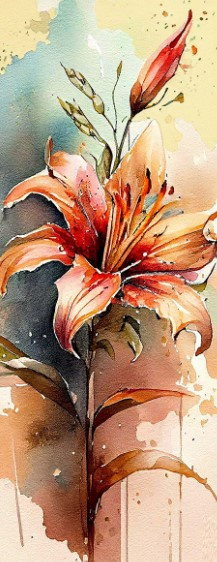 Изображение товара Картина по номерам Молли Акварельная лилия 35x88 / HRP0178